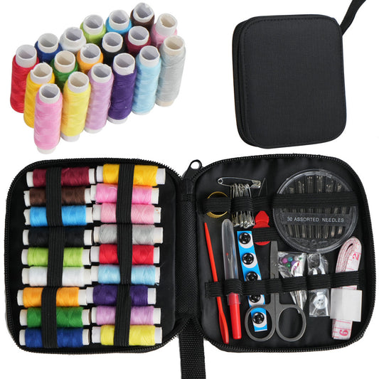 Kit de costura de 56 piezas para reparaciones de emergencia y pequeños arreglos, hilos, agujas y accesorios. Mini kit de costura de viaje básico, regalo para abuelas, mamás, amigas y adultos principiantes. Suministros de c
