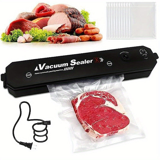 Máquina selladora al vacío, con 50 bolsas selladas para almacenamiento de alimentos y sous vide, sistema automático de sellado de alimentos con aire.
