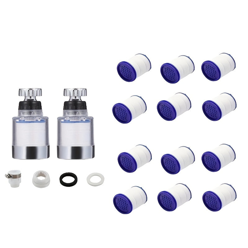 Grifo purificador de agua (juego de 7/14 piezas), grifo purificador de agua multifuncional con filtro reemplazable, apto para cocina, lavabo, inodoro y ducha. No requiere electricidad. Compatible con roscas estándar, fácil