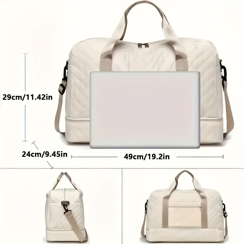 Bolso multifuncional con bolsillos de separación para quienes aman viajar con elegancia y comodidad.