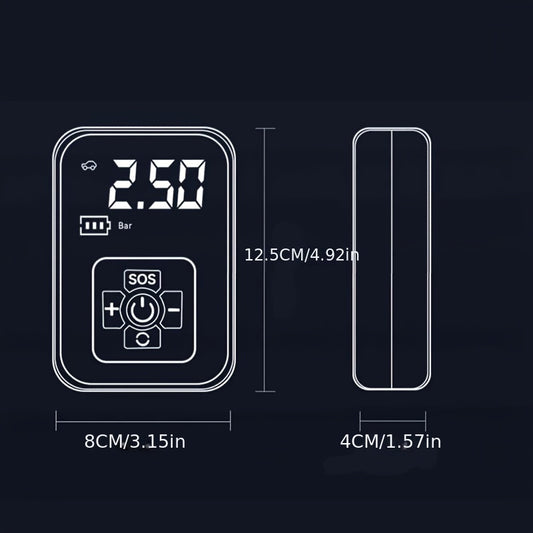 Inflador de neumáticos portátil con pantalla digital, compresor de aire inalámbrico rápido, recargable por USB, adaptador de boquilla multifunción, batería de litio de larga duración para neumáticos y balones de coche