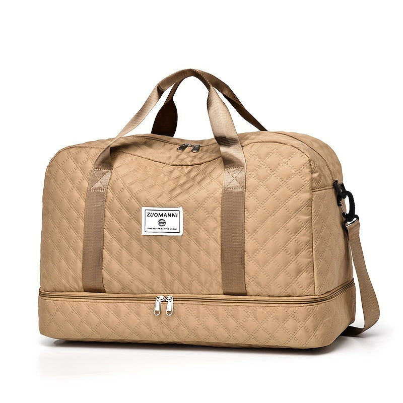 Bolso multifuncional con bolsillos de separación para quienes aman viajar con elegancia y comodidad.