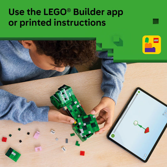 LEGO Minecraft Creeper, juguete de construcción para niños - Juguete de Minecraft para niños y niñas, mayores de 10 años - Decoración para la habitación de gamers - Incluye minifigura de la primera versión - Regalo de Navidad - 21276