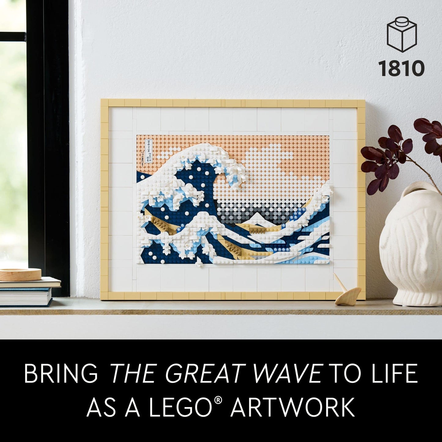 LEGO Art Hokusai La Gran Ola - Set de construcción de arte mural japonés enmarcado - Decoración de pared única para el hogar, la habitación o la oficina - Actividad divertida para adultos mayores de 18 años - Regalo para hombres y mujeres - 31208