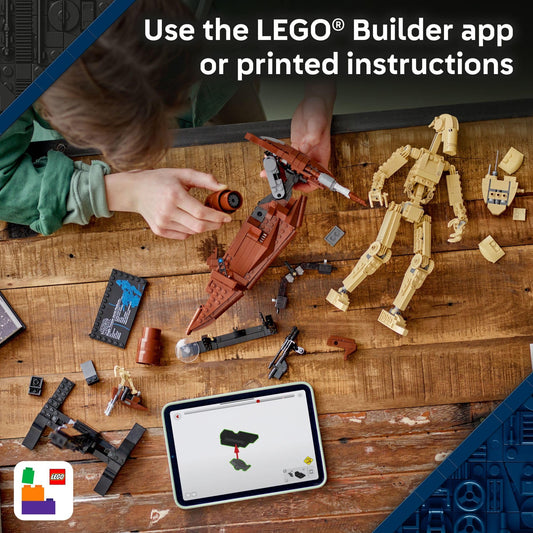 LEGO Star Wars: La Amenaza Fantasma - Droide de Batalla con STAP - Juguete de construcción y aprendizaje para niños y niñas a partir de 12 años - Kit de juguete y modelo de Star Wars - Regalo de Navidad - 75428