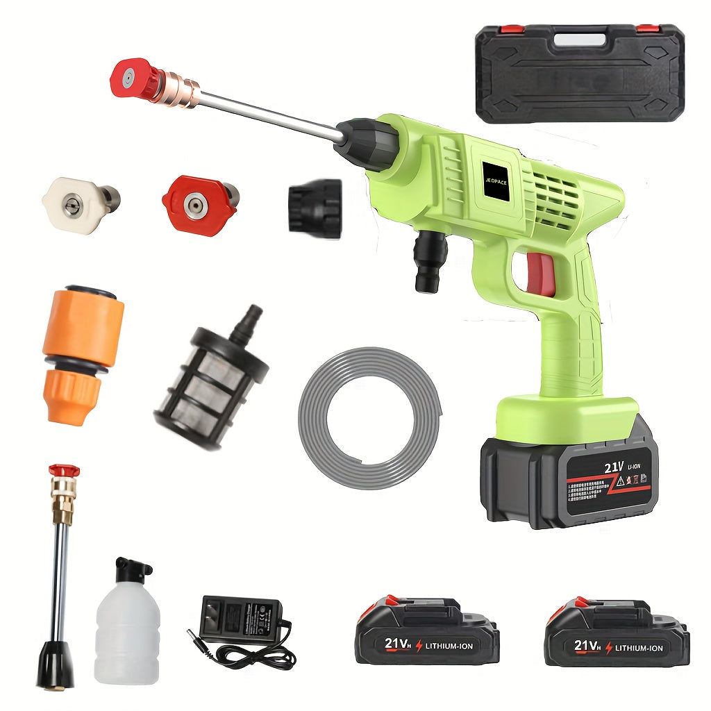 Hidrolavadora inalámbrica con batería recargable, ideal para auto, patio, entrada, jardín y zonas verdes. Boquilla de espuma de acero inoxidable, herramienta portátil para lavado de autos. NAUDHENM
