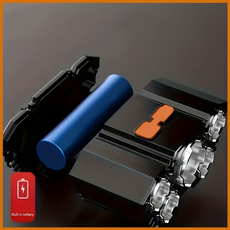 Linterna frontal recargable por USB de 5 LED para camping, correr y pescar, ideal para emergencias en el hogar y exteriores.