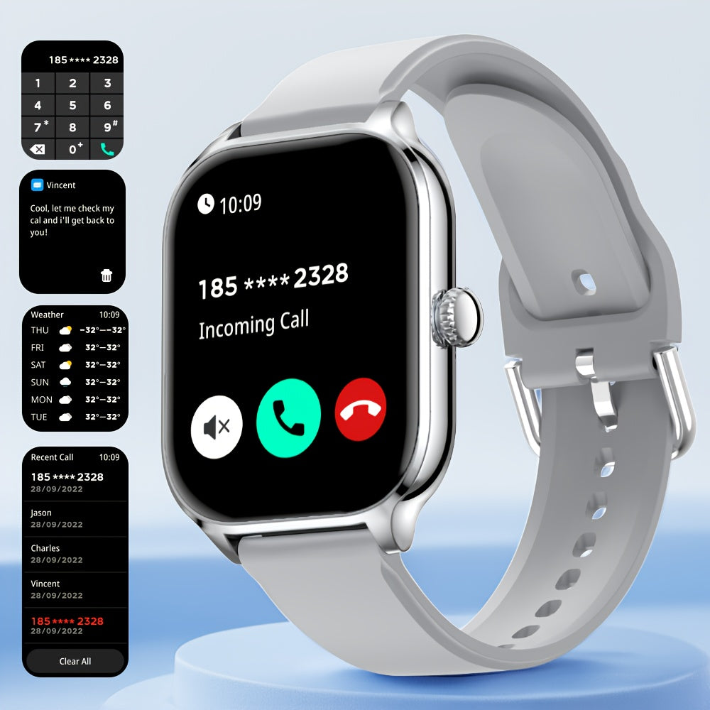 Reloj inteligente con pantalla grande de 1/2 pulgada (2.01") para hombre y mujer, compatible con Android/iPhone, más de 100 modos deportivos, pantalla de 5.2 pulgadas con alertas de llamadas y mensajes, compatible con smartp