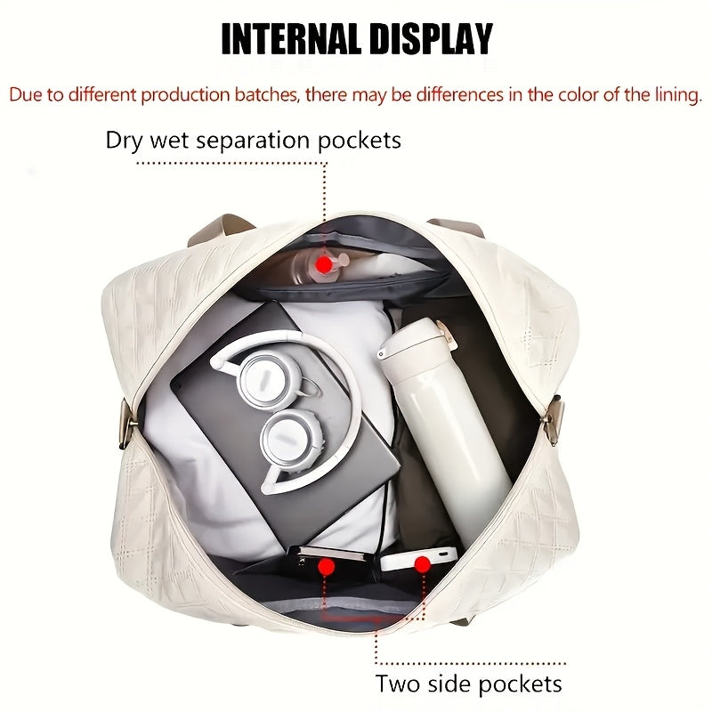 Bolso multifuncional con bolsillos de separación para quienes aman viajar con elegancia y comodidad.