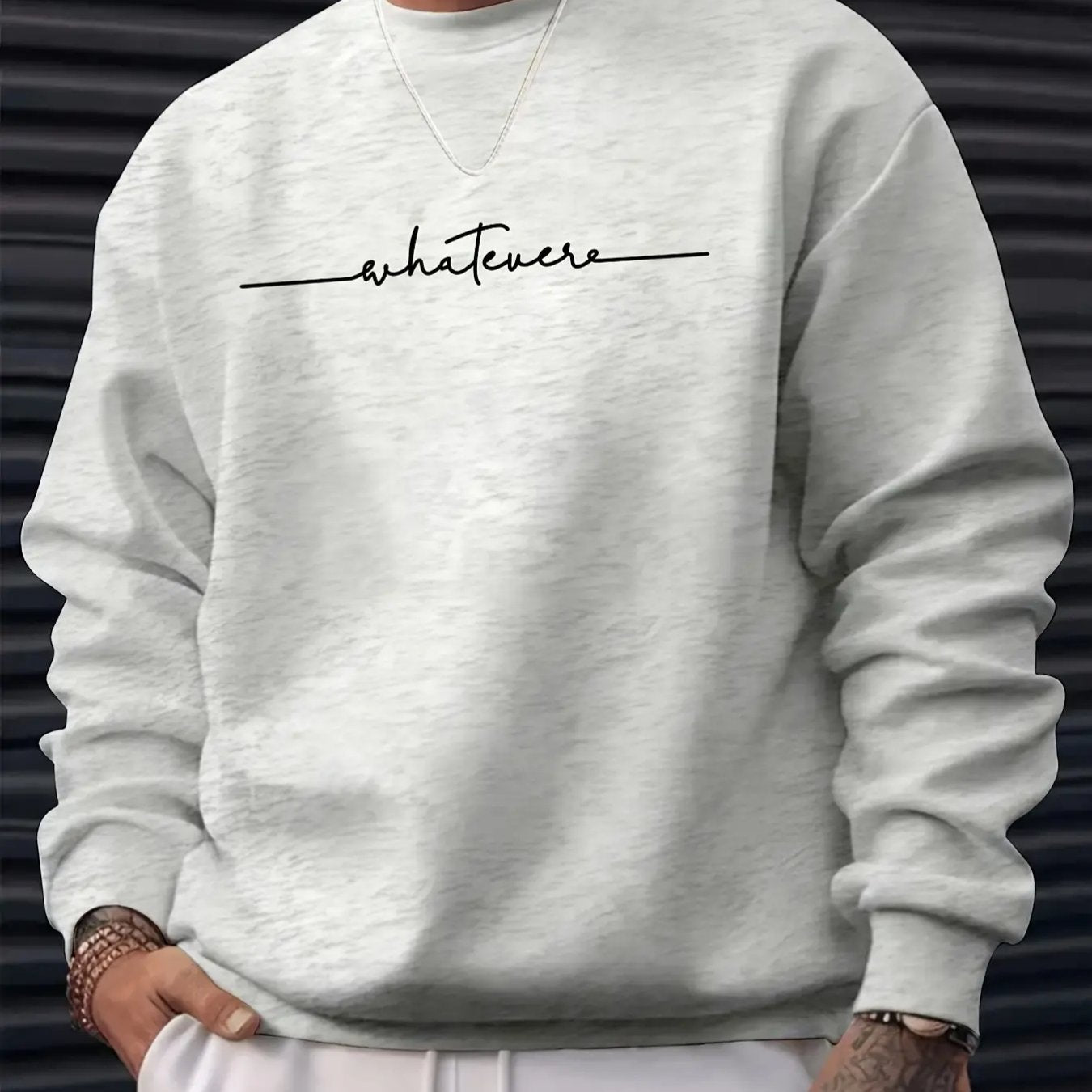 Sudadera informal de cuello redondo para hombre con estampado "Always", manga larga, corte regular, mezcla de algodón, ideal para otoño/invierno, esencial para ir al trabajo, envío local. Sudadera con capucha.