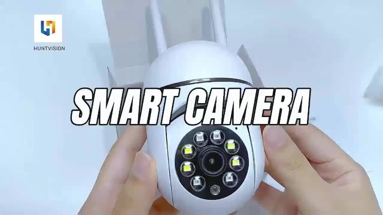 Cámaras de seguridad wifi de 4 piezas, 1080P, inalámbricas, para exteriores, con vista panorámica de 360°, detección de movimiento PIR inteligente, seguimiento de movimiento con IA, visión nocturna a color, audio bidire