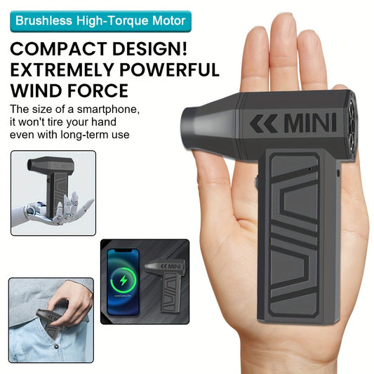 Ventilador turbo de 4 velocidades ajustable, 130.000 RPM, tipo C, herramienta de limpieza, soplador de nieve eléctrico portátil para coche