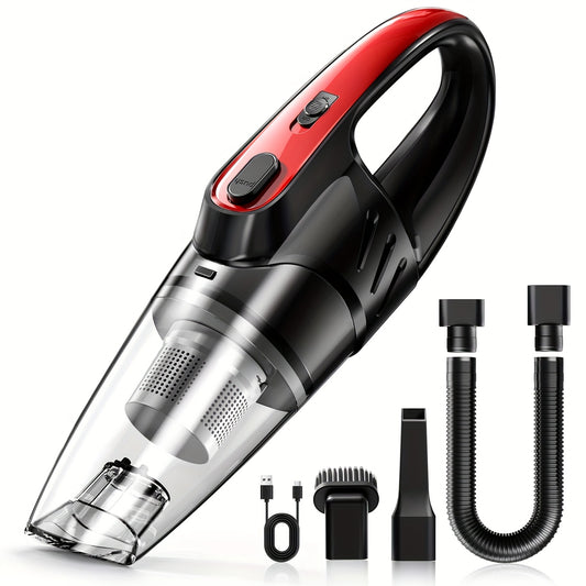 Aspiradora de mano para coche, silenciosa, con 5 accesorios, ideal para limpieza interior, hogar, mascotas, accesorios para coche, regalos.