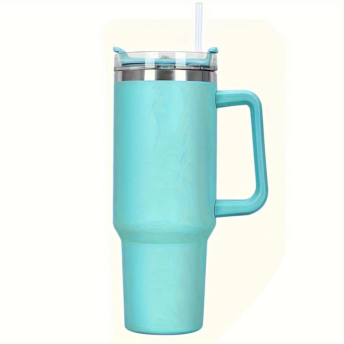 Vaso de acero inoxidable de 1,2 litros con asa y tapa con pajita, taza térmica de viaje para deportes, fitness y actividades al aire libre, reutilizable para coche, botella de agua de gran capacidad (1,2 litros), varios colo