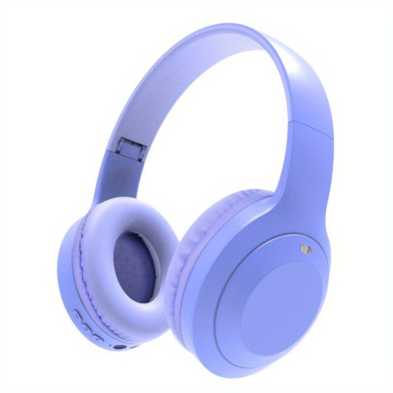 Auriculares inalámbricos con cancelación de ruido y micrófono, plegables y ligeros, con graves profundos y alta fidelidad, ideales para viajes y trabajo.