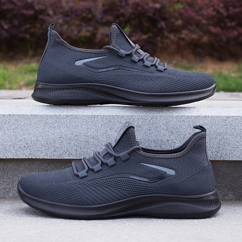Zapatillas ligeras antideslizantes para hombre, zapatillas informales de malla transpirable sin cordones para gimnasio, viajes y senderismo, cómodas zapatillas bajas con amortiguación y suela de goma para todas las estacion