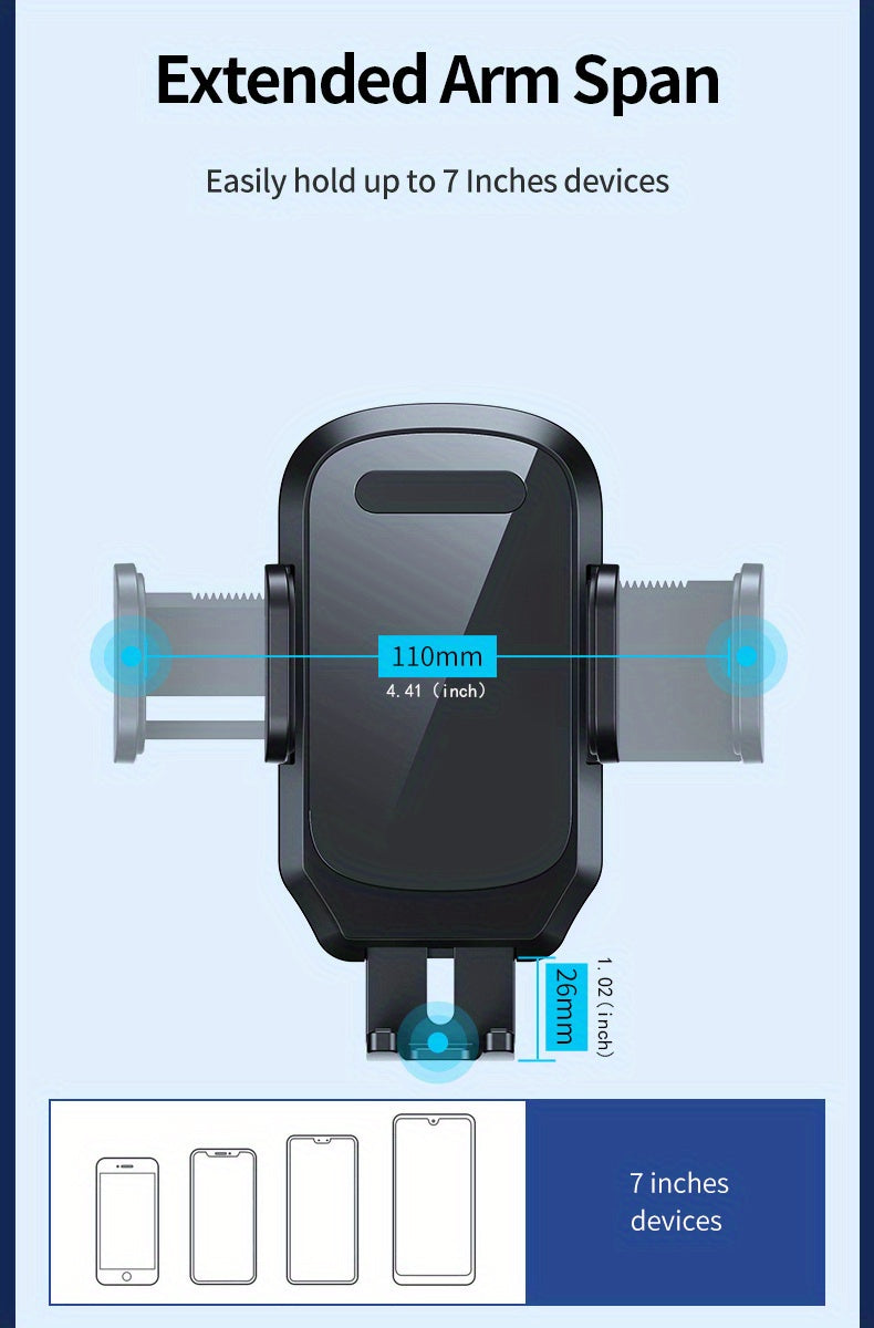 Soporte para teléfono de auto ajustable a 180 grados.
Montaje fuerte para conducción segura.