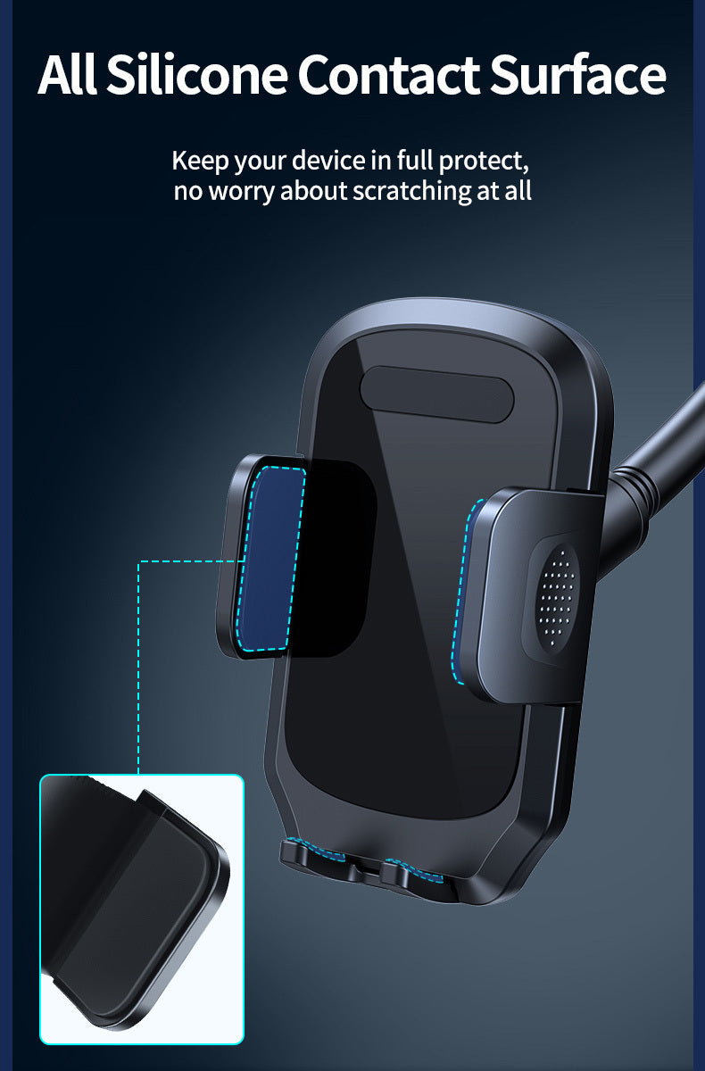 Soporte para teléfono de auto ajustable a 180 grados.
Montaje fuerte para conducción segura.