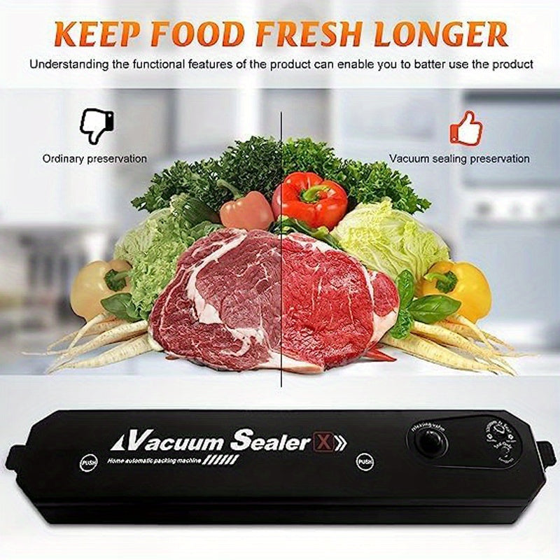 Máquina selladora al vacío, con 50 bolsas selladas para almacenamiento de alimentos y sous vide, sistema automático de sellado de alimentos con aire.