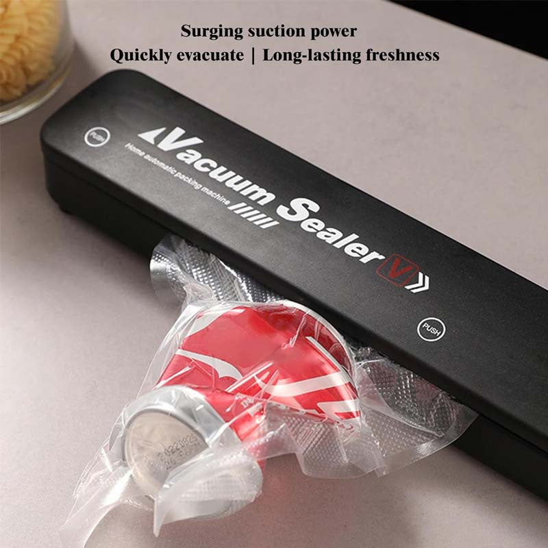 Máquina selladora al vacío, con 50 bolsas selladas para almacenamiento de alimentos y sous vide, sistema automático de sellado de alimentos con aire.