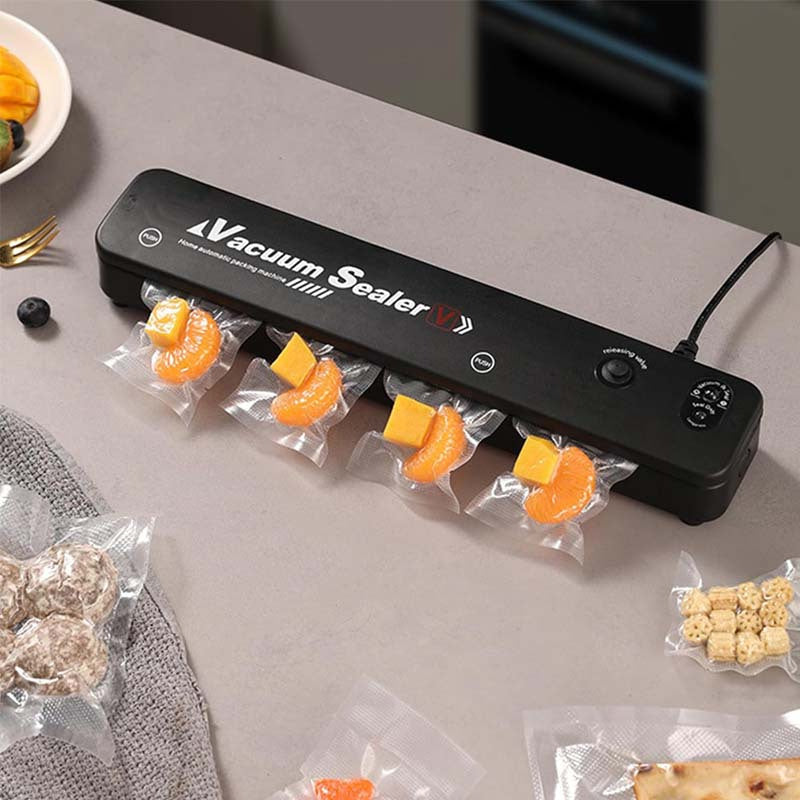 Máquina selladora al vacío, con 50 bolsas selladas para almacenamiento de alimentos y sous vide, sistema automático de sellado de alimentos con aire.