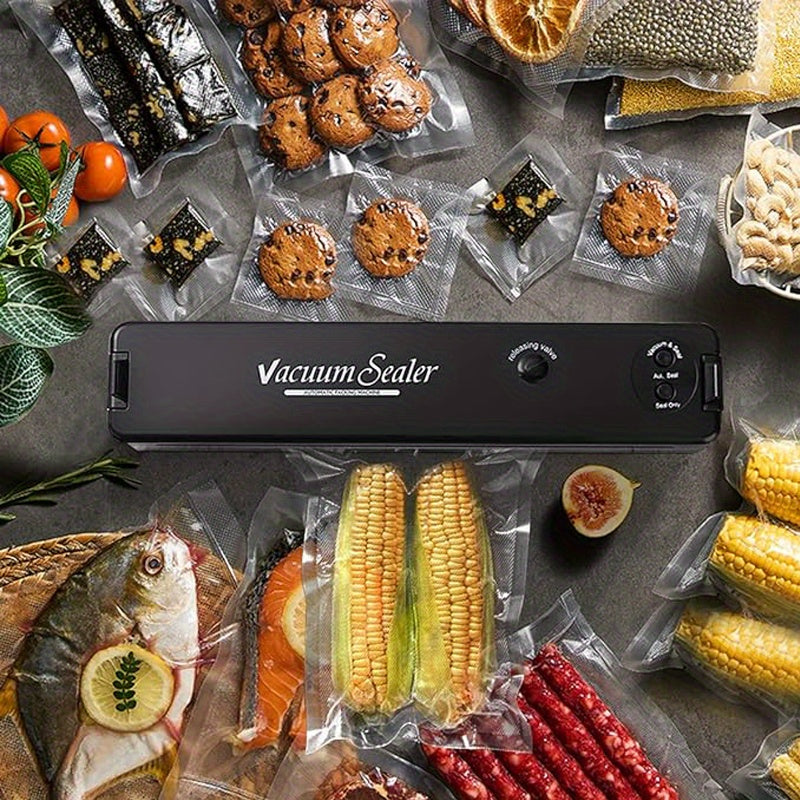 Máquina selladora al vacío, con 50 bolsas selladas para almacenamiento de alimentos y sous vide, sistema automático de sellado de alimentos con aire.