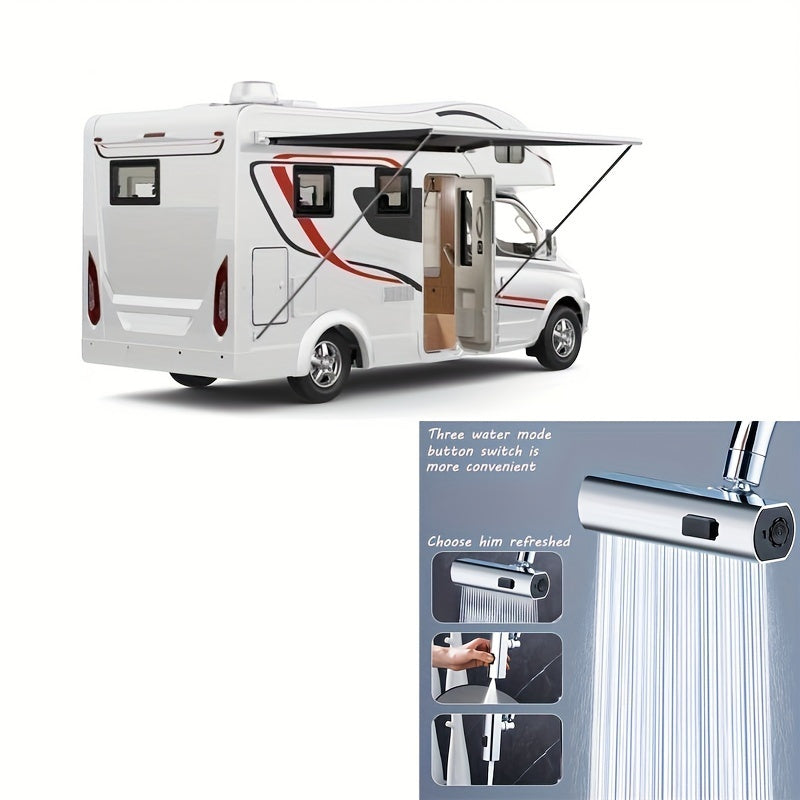 Adaptador de repuesto multifunción para grifo de cocina, boquilla de 3 modos para fregadero de cocina de autocaravana, ventilador de grifo de cascada giratorio de 360° a prueba de salpicaduras, boquilla extraíble de metal