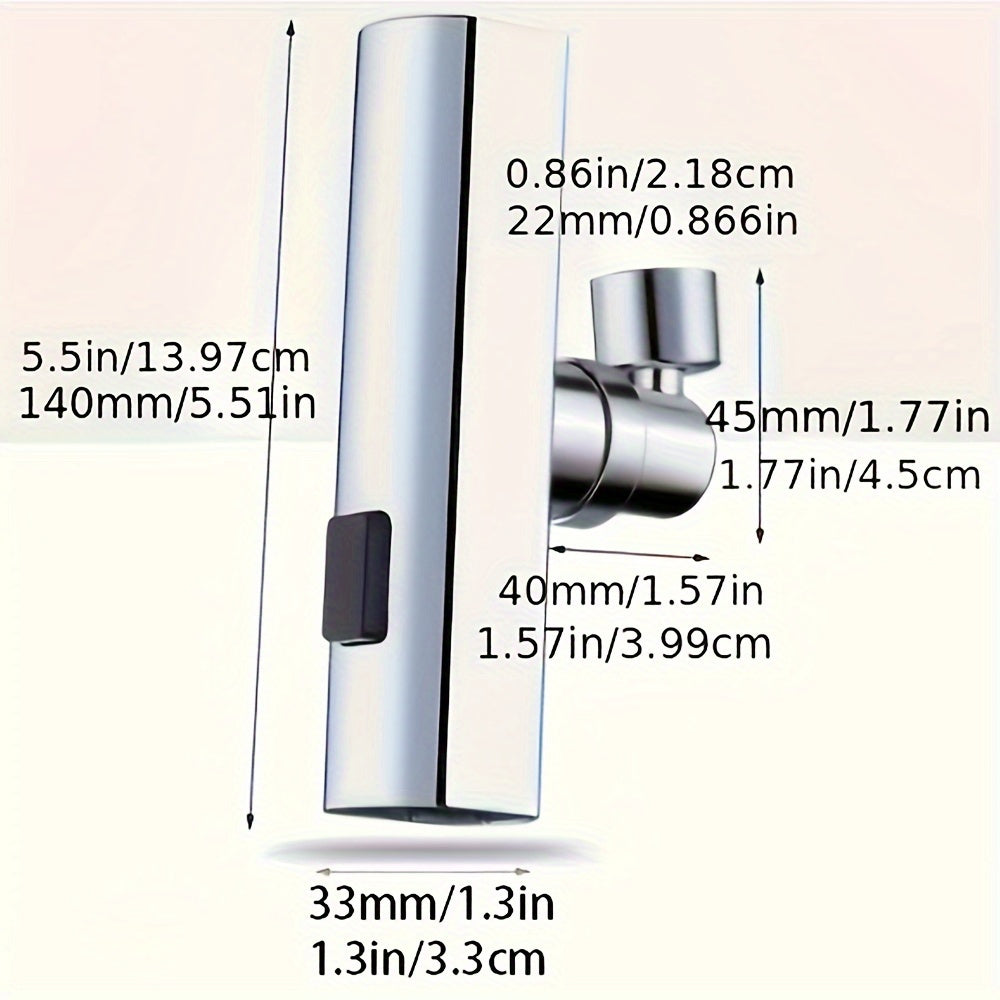 Adaptador de repuesto multifunción para grifo de cocina, boquilla de 3 modos para fregadero de cocina de autocaravana, ventilador de grifo de cascada giratorio de 360° a prueba de salpicaduras, boquilla extraíble de metal