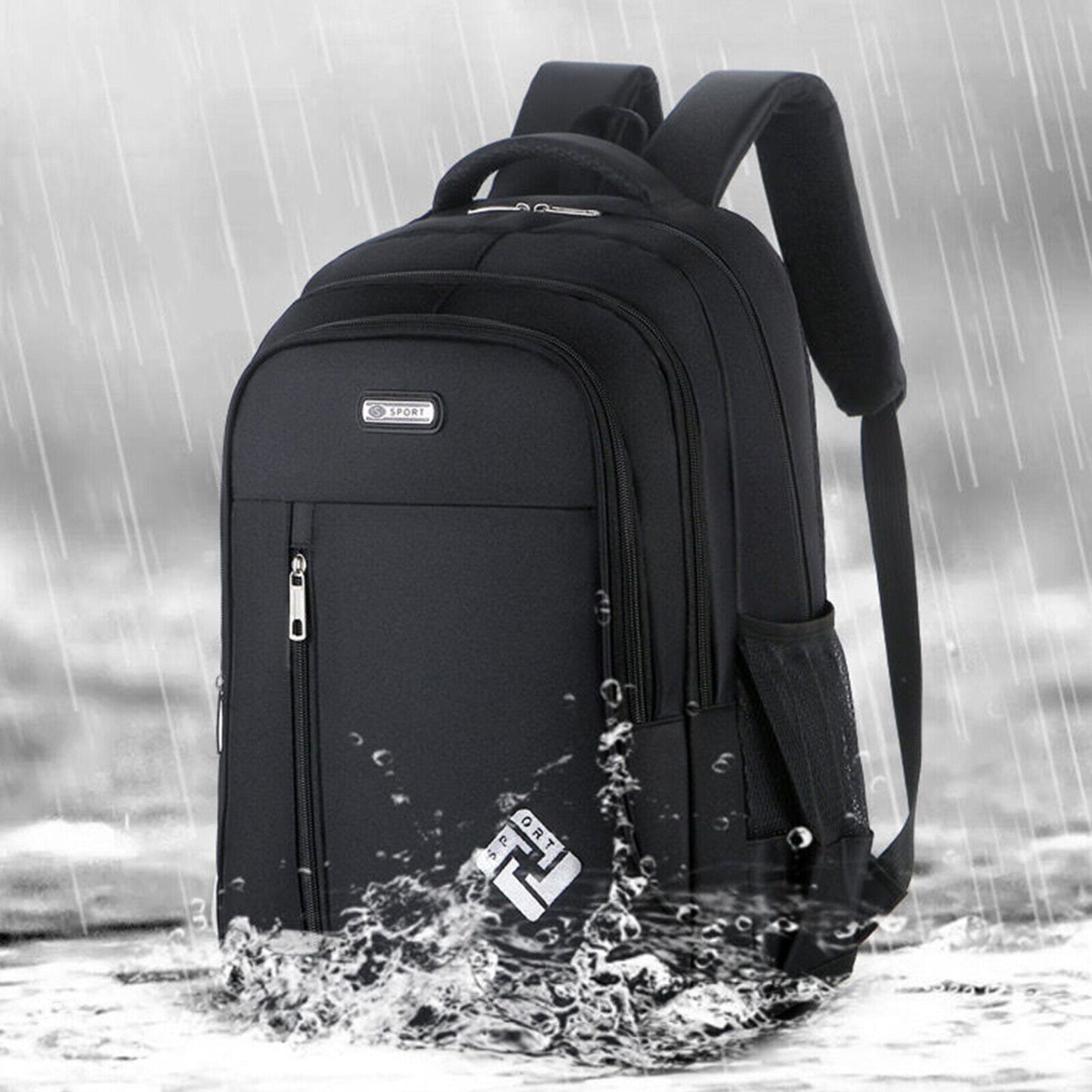Mochila antirrobo para portátil de negocios para hombre - Puerto de carga USB extragrande de 18", nailon resistente con múltiples compartimentos y correas acolchadas para desplazamientos, oficina y escuela (negro), mochila