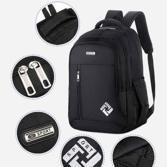 Mochila antirrobo para portátil de negocios para hombre - Puerto de carga USB extragrande de 18", nailon resistente con múltiples compartimentos y correas acolchadas para desplazamientos, oficina y escuela (negro), mochila