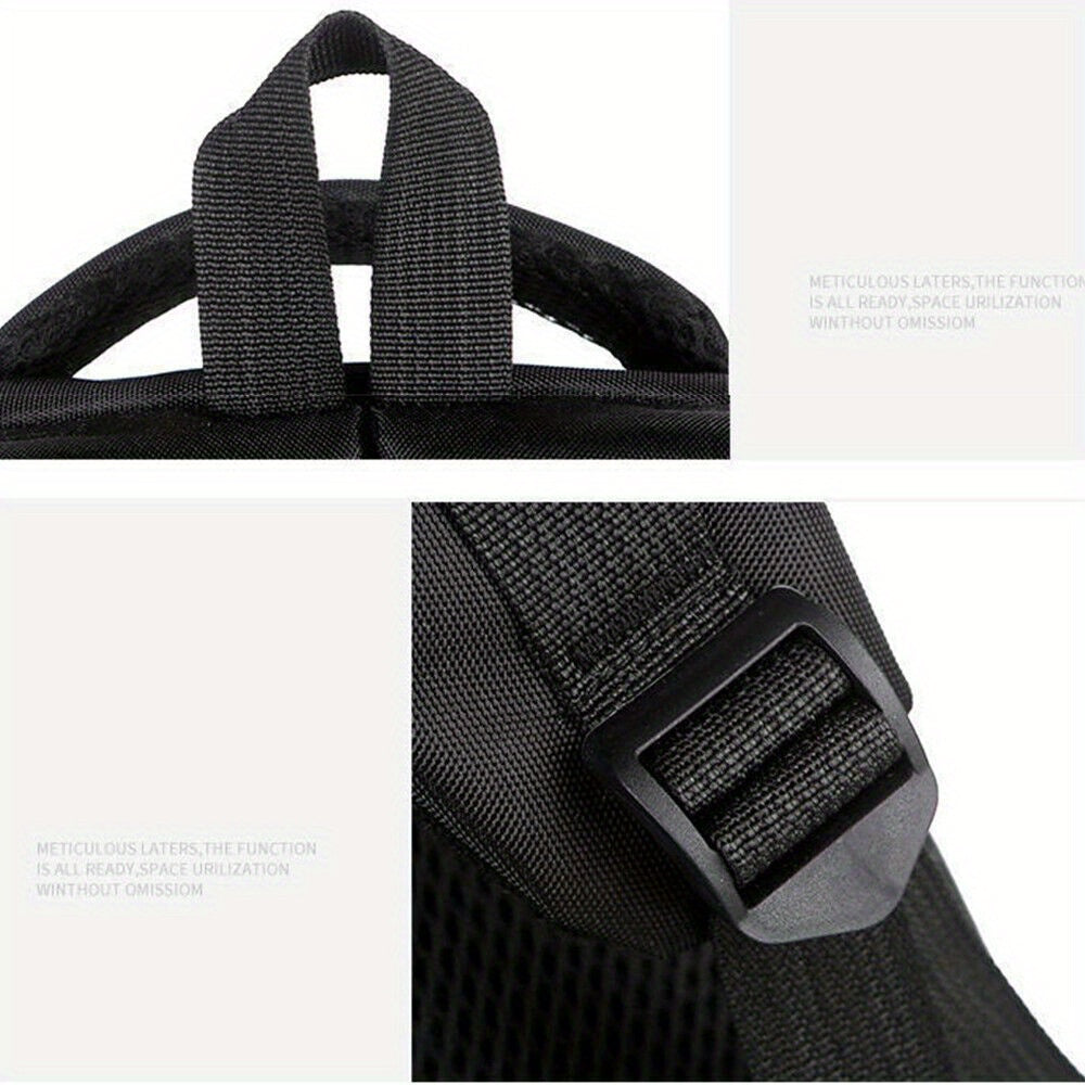 Mochila antirrobo para portátil de negocios para hombre - Puerto de carga USB extragrande de 18", nailon resistente con múltiples compartimentos y correas acolchadas para desplazamientos, oficina y escuela (negro), mochila