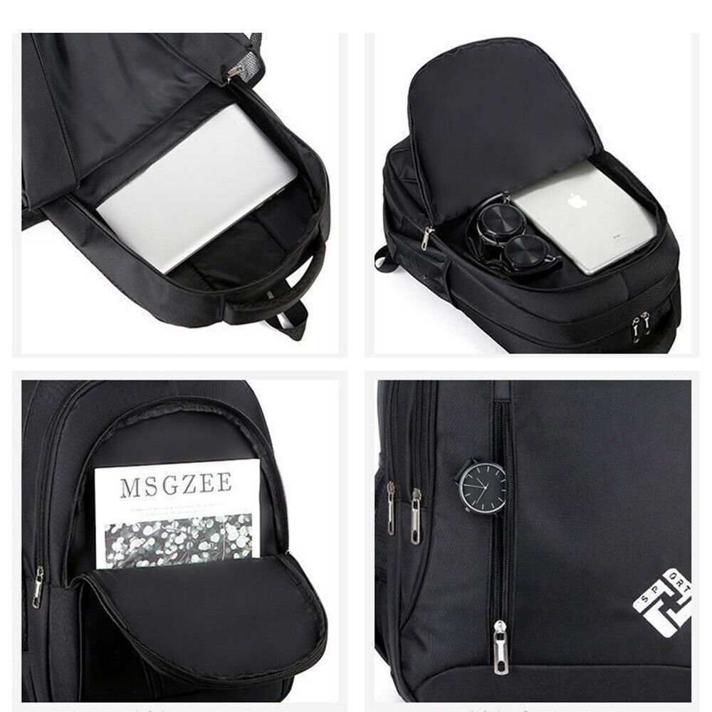 Mochila antirrobo para portátil de negocios para hombre - Puerto de carga USB extragrande de 18", nailon resistente con múltiples compartimentos y correas acolchadas para desplazamientos, oficina y escuela (negro), mochila