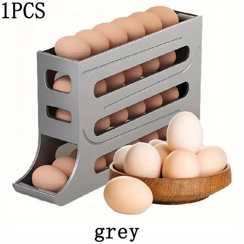 innovador dispensador estante para huevos de 4 capas. Puede contener hasta 30 huevos para almacenar en la puerta lateral del refrigerador.