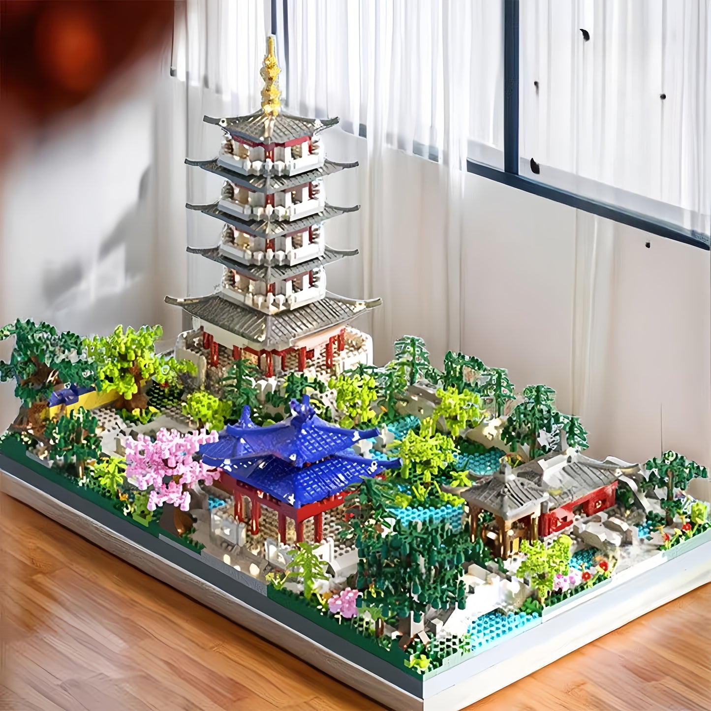 Bloques de construcción de partículas del lago Oeste de Hangzhou, 3800 piezas, edificios famosos de alta dificultad, modelos de ensamblaje gigantes a gran escala para hombres y mujeres, regalo de cumpleaños y Navidad.