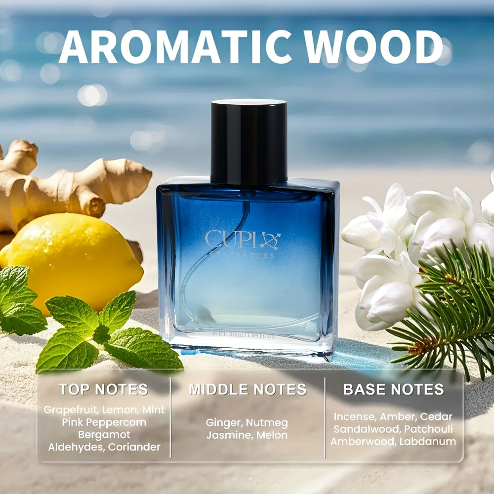 Colonia para hombre - Aroma masculino fresco y amaderado de larga duración (12 horas) con pachulí, ciprés y cuero - Elegante frasco negro - Fragancia para uso diario y ocasiones especiales - Regalo de cumpleaños o festivo