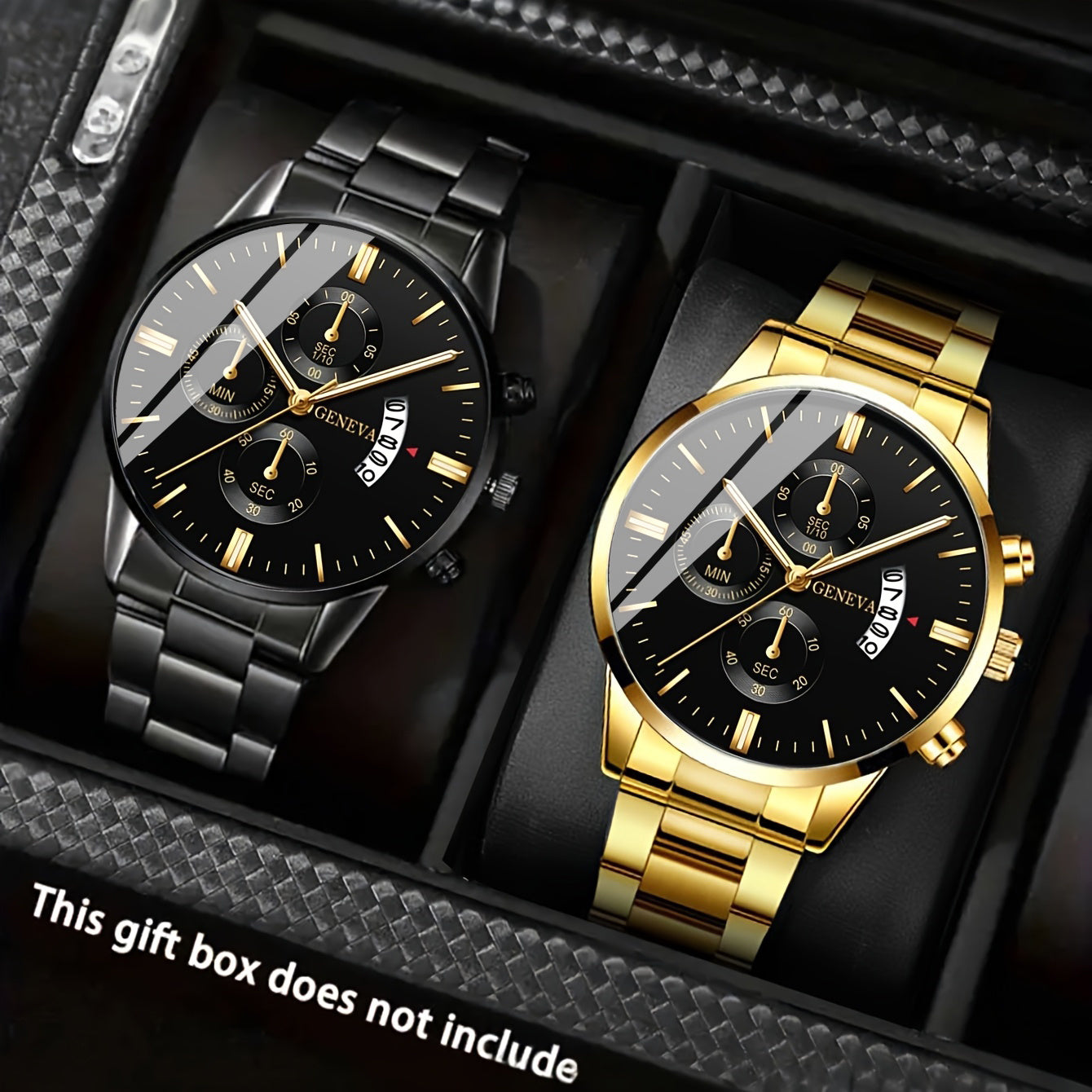Juego de 4 relojes de moda para hombre, movimiento de cuarzo, correa de acero inoxidable con indicador de fecha | Reloj deportivo | Reloj informal | Reloj de negocios | Movimiento de cuarzo | Reloj de silicona | Reloj para ho