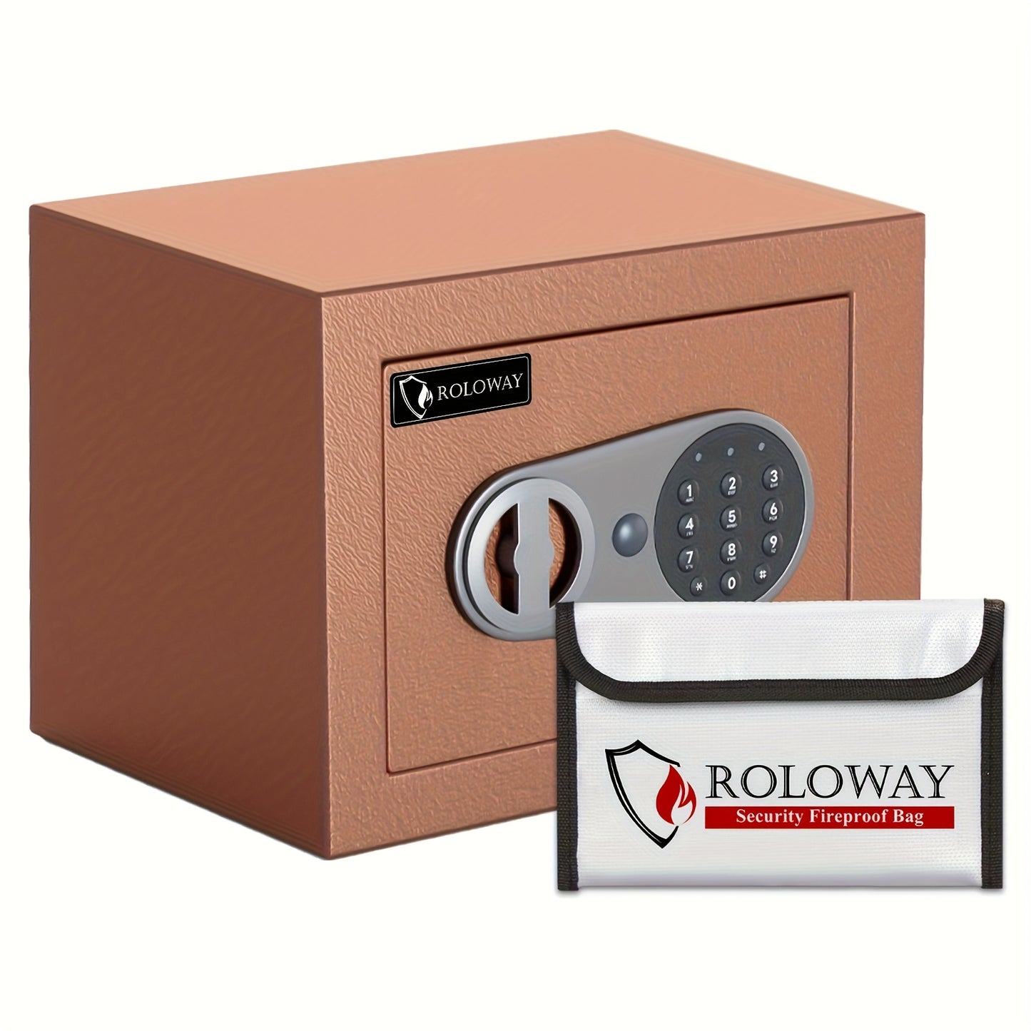 Caja fuerte de acero resistente e ignífuga con bolsa para efectivo - Caja fuerte segura para el hogar con teclado y cerradura, ideal para guardar dinero, documentos y objetos de valor (negra), almacenamiento de objetos de va