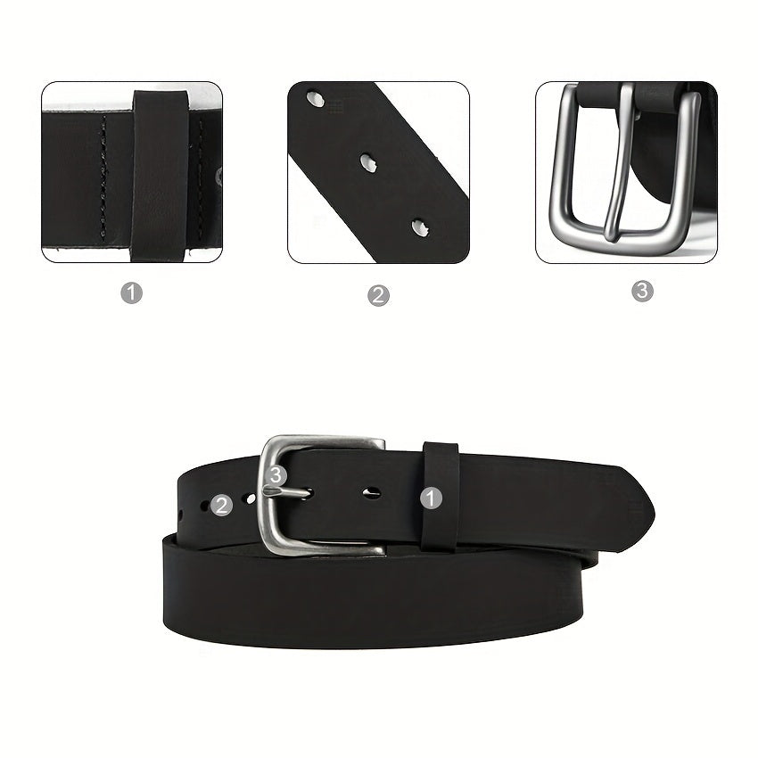 Cinturones de cuero de grano completo para hombre, estilo casual, para uso diario, hechos a mano, con caja de regalo.