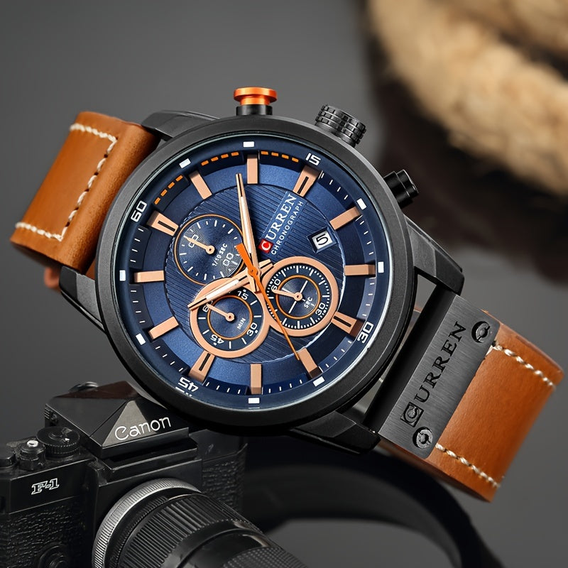 Relojes para hombre Reloj de pulsera deportivo de cuarzo con cronógrafo y fecha para hombre