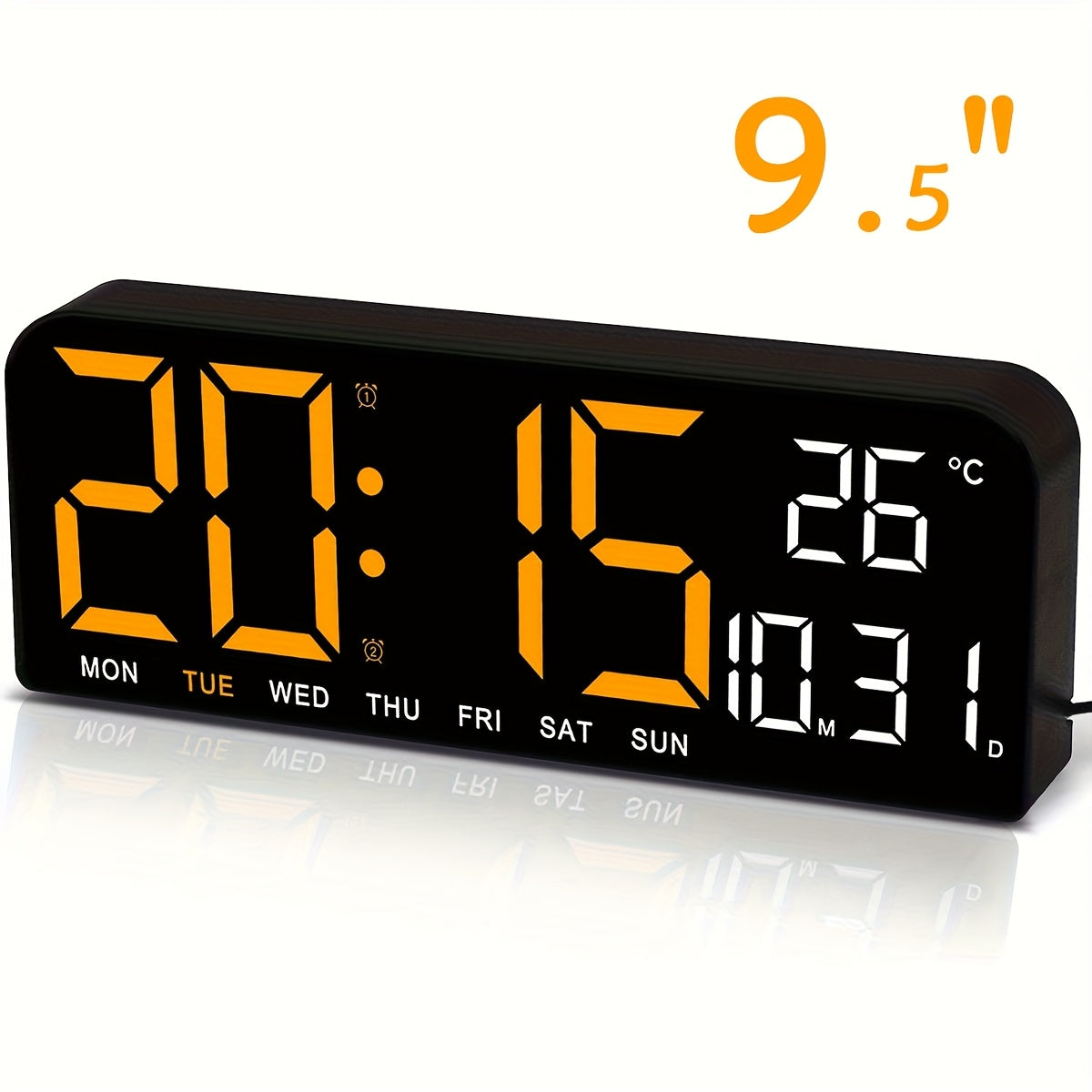 Reloj despertador digital LED extragrande con pantalla extragrande, atenuador automático y control remoto. Reloj moderno grande con temperatura, fecha, semana, temporizador/cuenta regresiva, modo 12/24 h, pantalla LED fácil
