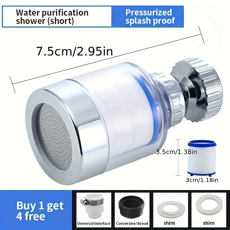 Grifo purificador de agua (juego de 7/14 piezas), grifo purificador de agua multifuncional con filtro reemplazable, apto para cocina, lavabo, inodoro y ducha. No requiere electricidad. Compatible con roscas estándar, fácil
