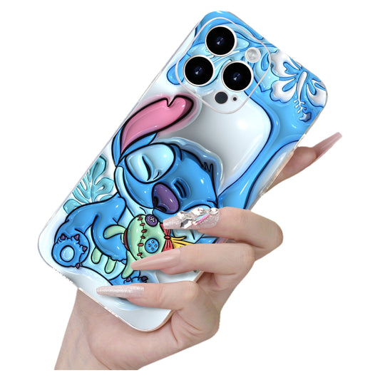 Cobertor de teléfono transparente anticaídas, licencia oficial de Disney. 
Diseño plano en 2D con protección integral, para iPhone 16, 15,14, 13,12, 11, 8, 7, 7P,8P,XR,X,XS, XS MAX, Pro, Pro Max, Plus, 16E