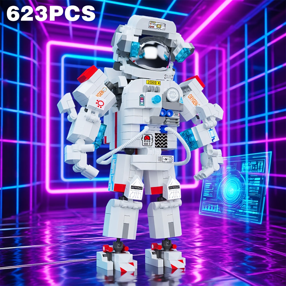 Juego de bloques de construcción en miniatura de astronauta de 632 piezas: kit coleccionable, material ABS, modelo de superhéroe con temática espacial. El regalo perfecto para cumpleaños de adultos, Navidad y decoración