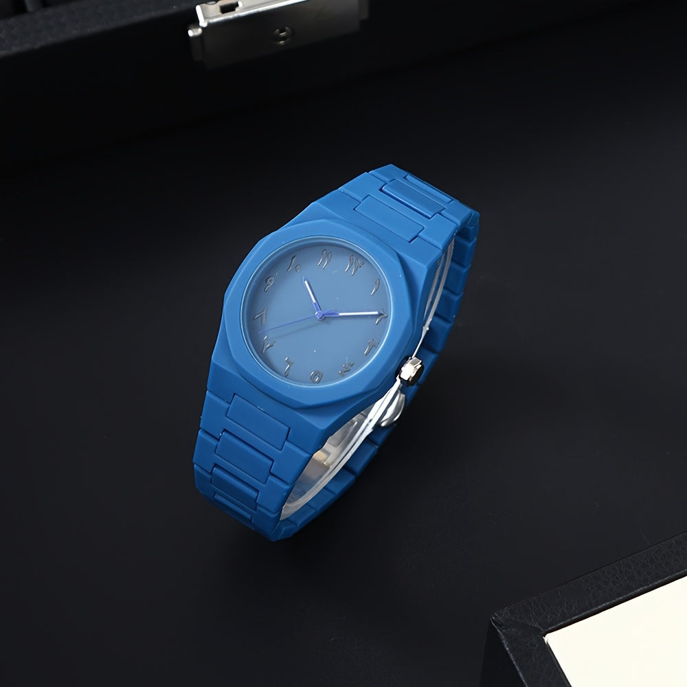 [Relojes de cuarzo para hombres] Reloj de cuarzo para hombre con números arábigos negros, relojes de estilo informal de negocios para hombres, diseño minimalista para vestimenta informal, reloj perfecto para Halloween, Nav