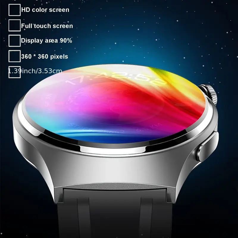 Reloj inteligente con pantalla redonda y fuente grande para personas mayores | Alertas de llamadas | Fácil de usar | Cómodo de llevar | El mejor regalo de Halloween para personas mayores