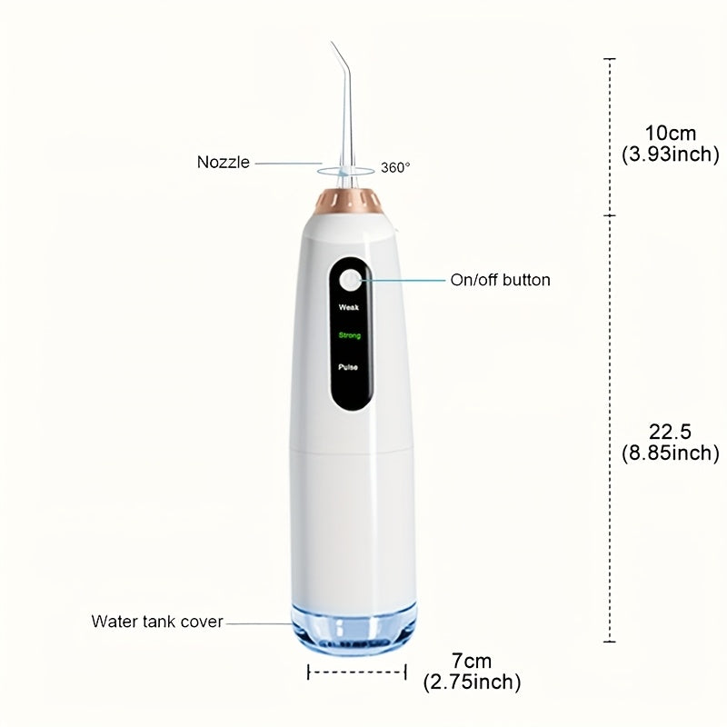 Cepillo dental inalámbrico portátil de 3 modos, recargable para viajes, con hilo dental eléctrico, boquilla de 4 funciones, ideal para el hogar, regalo para el Día de la Madre.