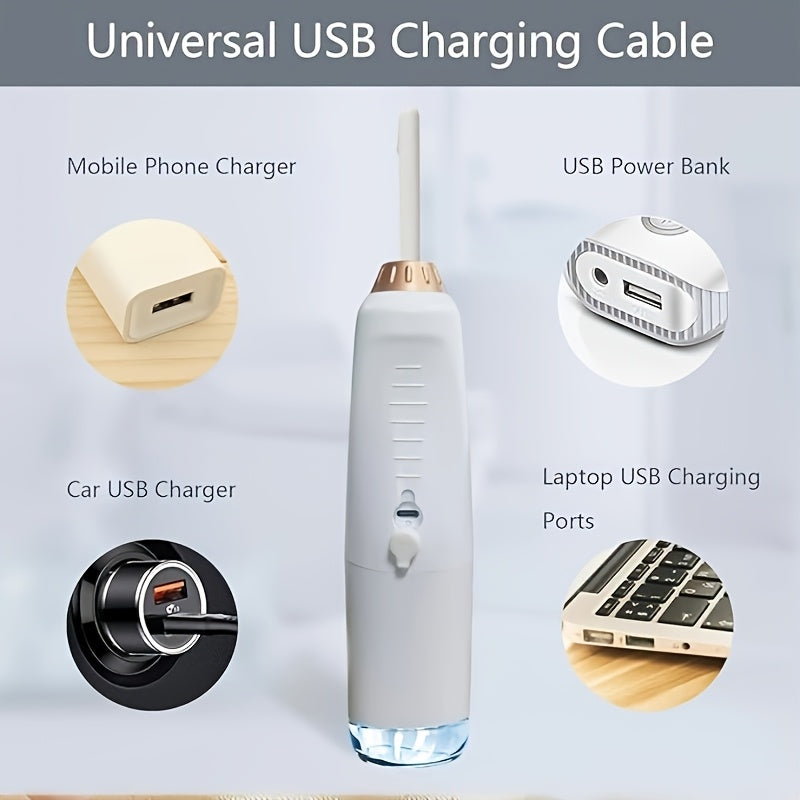 Cepillo dental inalámbrico portátil de 3 modos, recargable para viajes, con hilo dental eléctrico, boquilla de 4 funciones, ideal para el hogar, regalo para el Día de la Madre.