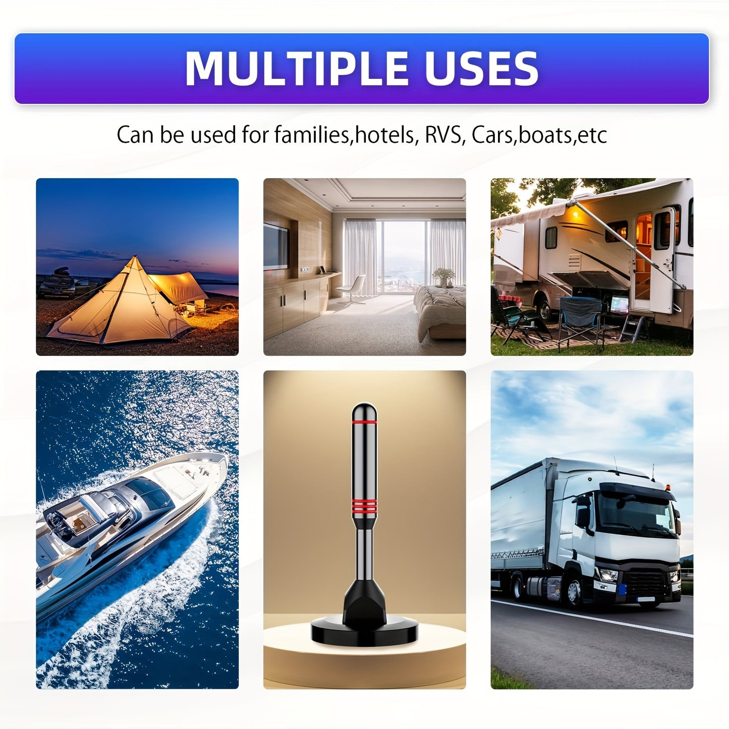 Antena de TV 2025, antena de radio para canales locales, antena digital para Smart TV de interior con base magnética resistente, recepción 360°, antena HDTV para televisores sin cable, compatible con 8K, 4K y 1080P, antena