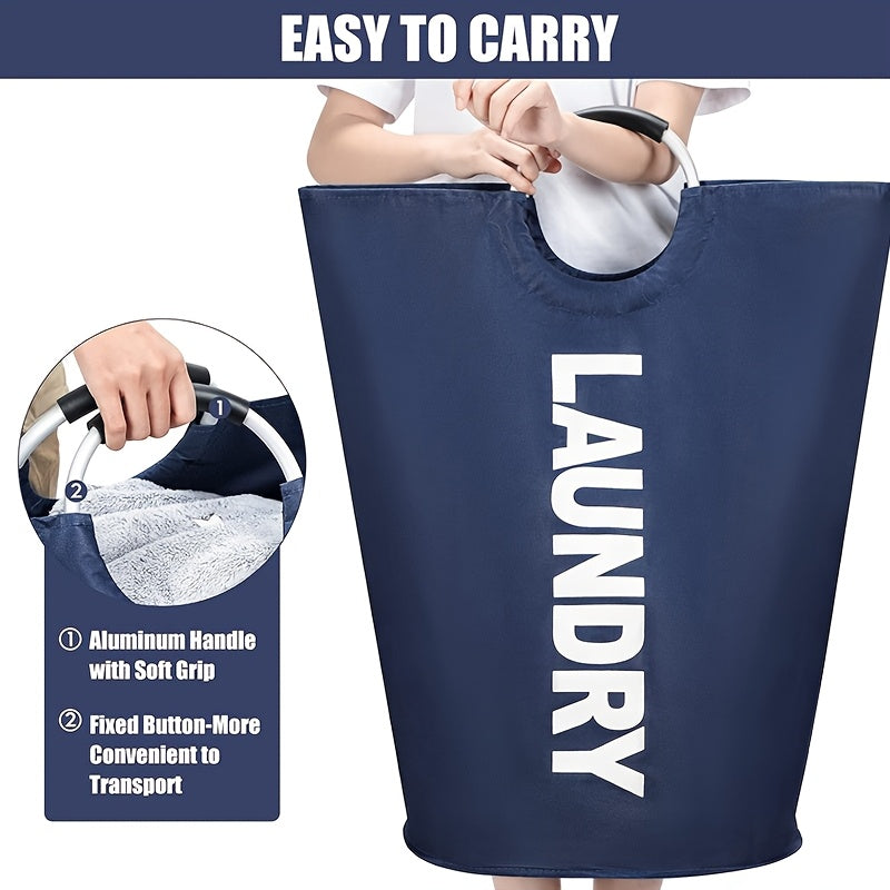 Cesta grande para la ropa sucia con bolsa plegable, percha alta independiente, cesto plegable para la ropa sucia, cesta de alta calidad. El asa tiene un diseño de medio anillo que la fija y la hace más segura y resistente a