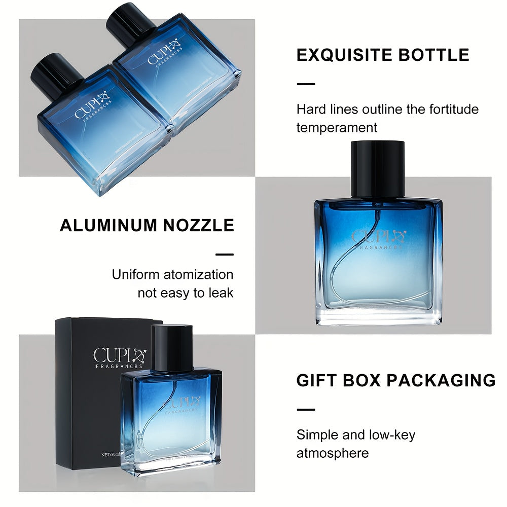 Colonia para hombre - Aroma masculino fresco y amaderado de larga duración (12 horas) con pachulí, ciprés y cuero - Elegante frasco negro - Fragancia para uso diario y ocasiones especiales - Regalo de cumpleaños o festivo